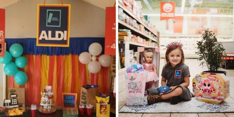 Una niña de 4 años elige a un supermercado como tema para celebrar su cumpleaños