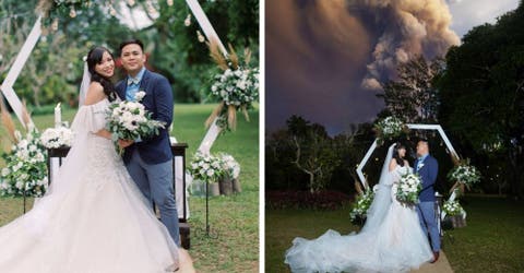 Planean la celebración de su boda durante 8 años y los sorprende la erupción de un volcán