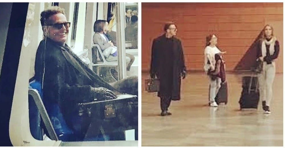 Luis Miguel aparece en el aeropuerto de Madrid con su novia y captan imágenes que causan revuelo