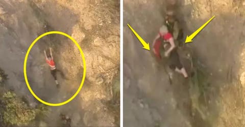Graban el desenlace de una mujer que cayó al vacío mientras escalaba una montaña