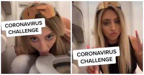 Se graba lamiendo el inodoro de un avión retando a todos ante el riesgo del coronavirus