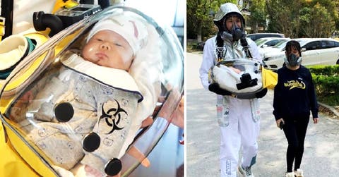 Crea un traje especial para poder sacar a su bebé a la calle ante el peligro del coronavirus