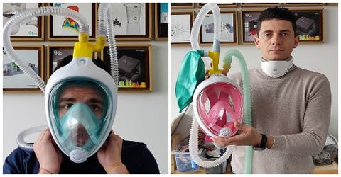 Usan máscaras de buceo para salvar a los pacientes con complicaciones más graves de coronavirus