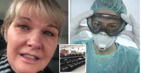 Una enfermera llora al salir de su turno de 48 horas y no encontrar comida en los estantes