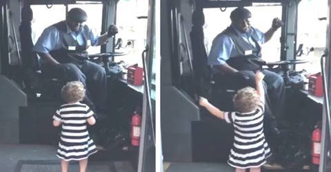 Graba lo que hizo el chófer cuando su hija estaba a punto de bajar del autobús y se hace viral