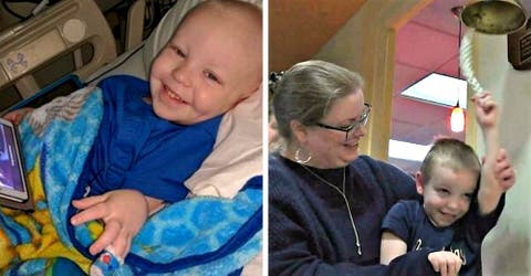 Celebran que su hijo de 5 años sobrevivió al cáncer con un gesto que hace llorar a todos