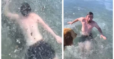 Se graba nadando en un lago congelado para conseguir seguidores y casi pierde la vida