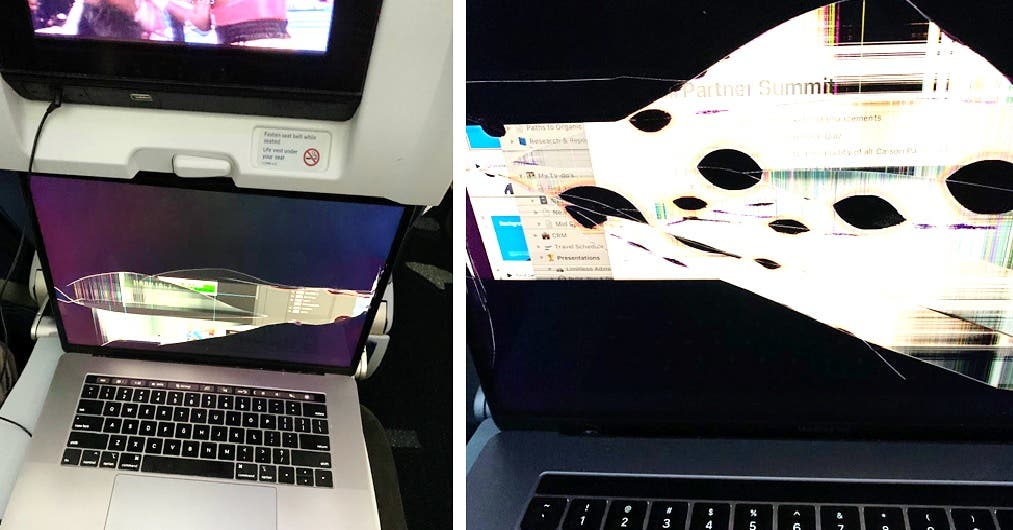 Denuncia la reacción de la azafata después de que un pasajero dañara su ordenador en el vuelo Denuncia la reacción de la azafata después de que un pasajero dañara su ordenador en el vuelo