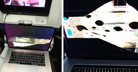 Denuncia la reacción de la azafata después de que un pasajero dañara su ordenador en el vuelo