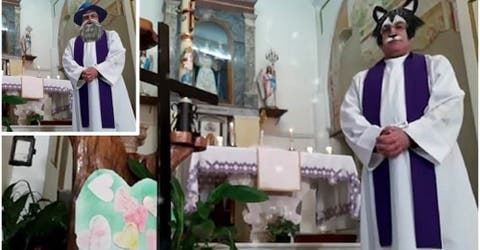 Un sacerdote transmite una misa en vivo para orar por el virus y termina haciendo reír a todos