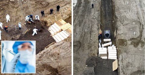 Tras el desbordamiento de las morgues entierran a los fallecidos por COVID-19 en una fosa común