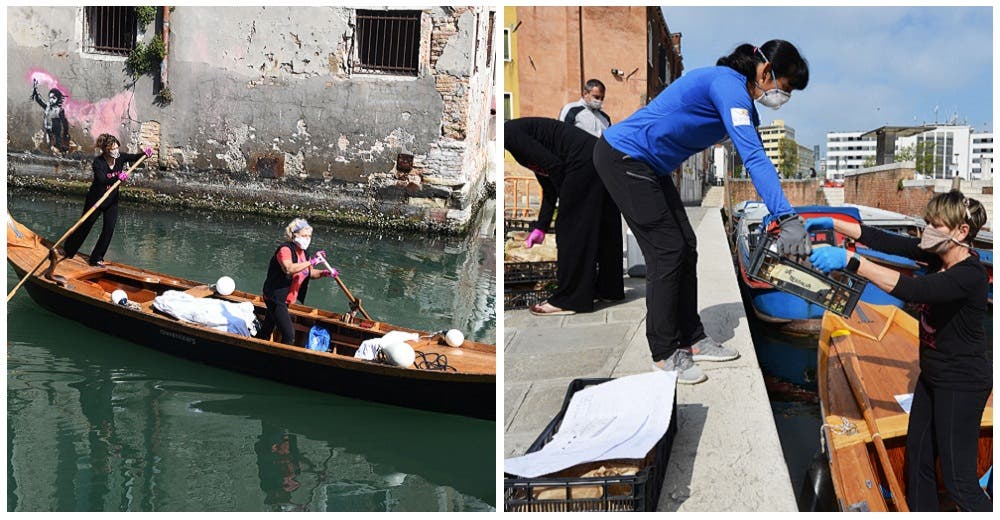Las góndolas de Venecia vuelven a usarse pero para ayudar a los más vulnerables en la pandemia Las góndolas de Venecia vuelven a usarse pero para ayudar a los más vulnerables en la pandemia