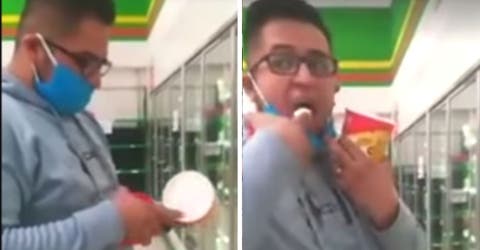 Lo graban probando un helado en un supermercado poniendo en riesgo la salud de los demás