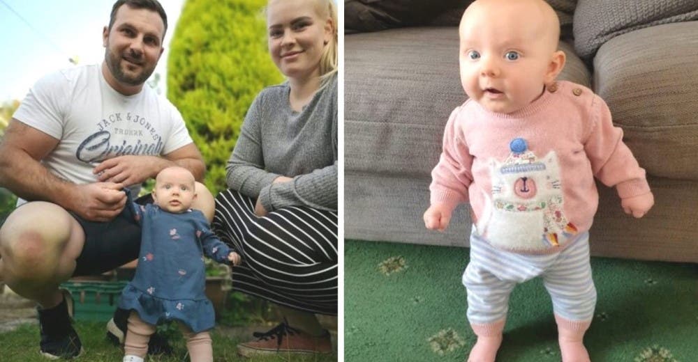 Con apenas 2 meses de nacida se pone de pie sin ayuda ante el asombro de sus padres