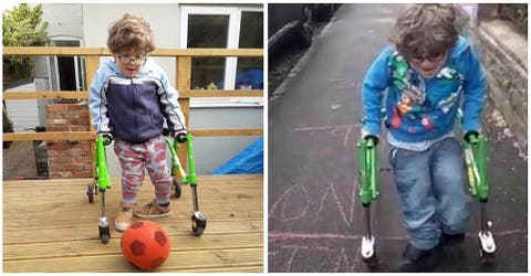 Un niño de 6 años con espina bífida se reta a caminar 100 metros y consigue más de 100 mil dólares