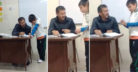 Difunde el gesto del profesor con el hijo de una alumna que se vio obligado a estar en la clase