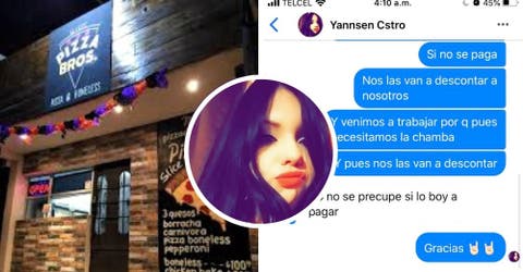 Publican la conversación de la joven que se niega a pagar las pizzas que recibió en su casa