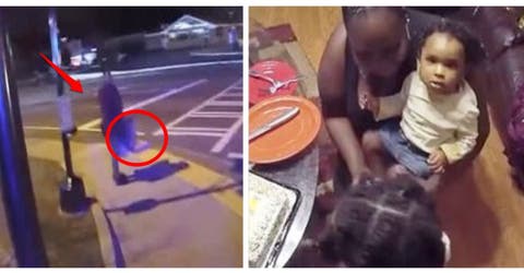 Un policía reacciona al ver a una mujer varada en la calle con un paquete para su hija de 1 año