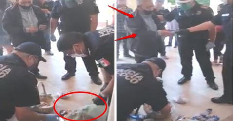 Captan el momento en el que los policías actúan ante un humilde anciano que vende dulces