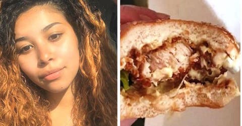 Los empleados de un restaurante de comida rápida se ríen cuando reclama y regresa su hamburgesa