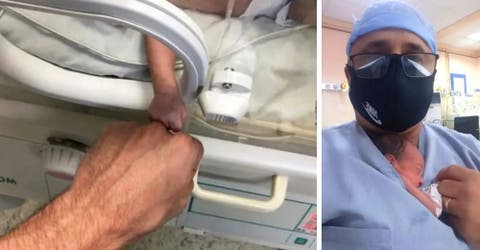 «Piel con piel» un enfermero salva a una bebé prematura que quedó desamparada en el hospital