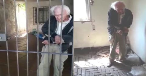 Los vecinos entran a la casa del abuelito que sobrevivía solo en condiciones deplorables