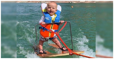 Señalan a los padres del bebé de 6 meses grabado practicando solo esquí acuático