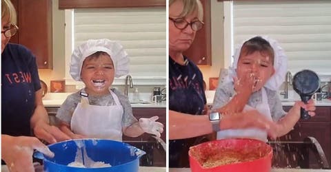 El vídeo del niño que se come todos los ingredientes mientras cocina con su abuela