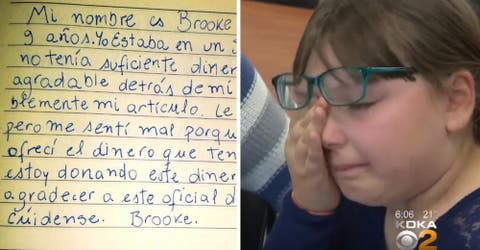 Los policías reciben la carta de una niña con dinero en su interior y se quedan desconcertados