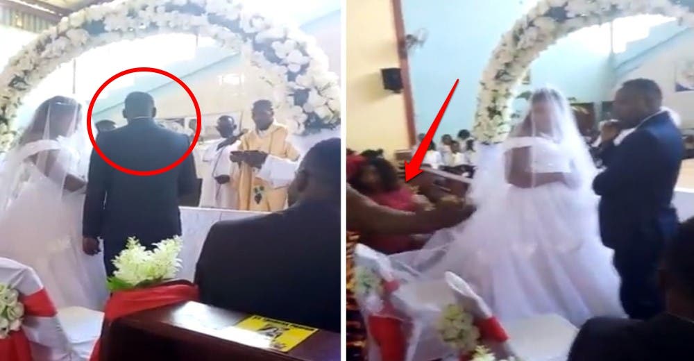 Aparece con sus 3 hijos en la iglesia cuando su esposo estaba a punto de casarse con su amante