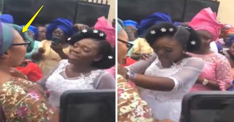 La madre de la novia la hace romper en llanto y deja a todos consternados al salir de la iglesia