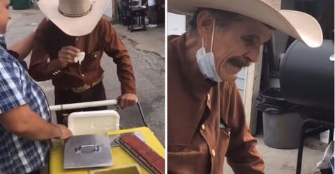 Se acercan al abuelo que intentaba vender sus helados para sobrevivir y lo hacen llorar