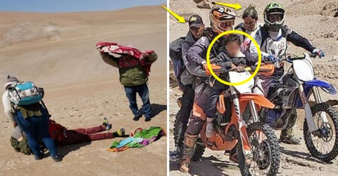 «Se habían resignado a morir»- Unos motoristas encuentran a una familia perdida en el desierto