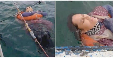 Rescatan con vida a una mujer flotando en el mar que desapareció hace 2 años