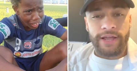 Neymar le graba un vídeo al niño de 11 años que lloró al ser discriminado jugando fútbol