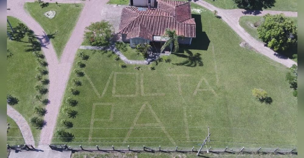 «Vuelve papá» – Escribe un mensaje sobre el césped para su padre intubado en el hospital «Vuelve papá» – Escribe un mensaje sobre el césped para su padre intubado en el hospital