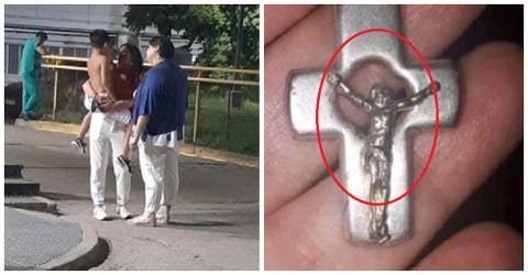 «Para nosotros es un milagro» – Un crucifijo de plata salva la vida de su hijo de 9 años