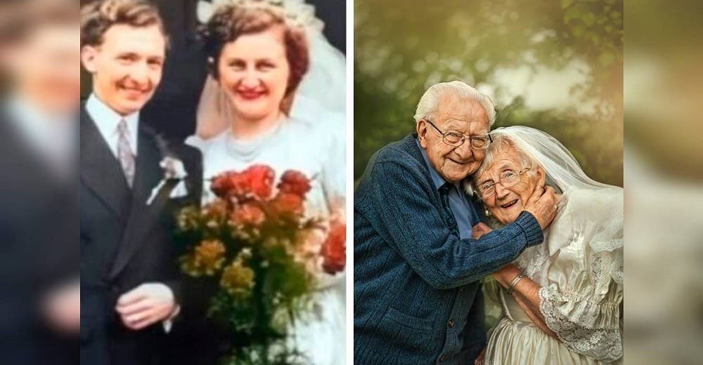 Celebran sus 70 años de casados recreando las emotivas fotos de su boda Celebran sus 70 años de casados recreando las emotivas fotos de su boda