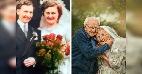 Celebran sus 70 años de casados recreando las emotivas fotos de su boda