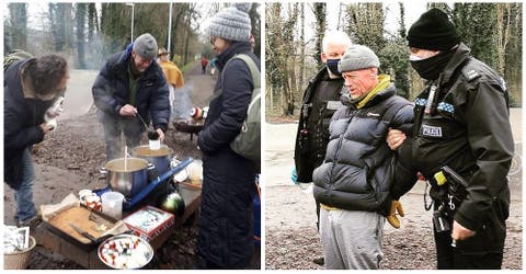 Arrestan a un hombre con cáncer que repartía comida en un parque a los más desfavorecidos