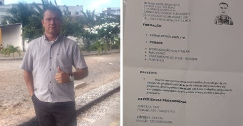 Un humilde padre camina decenas de kilómetros cada día para repartir su currículo