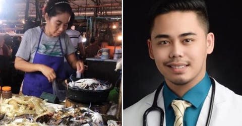 Trabaja 12 horas al día vendiendo pescado para que su hijo se puede graduar de médico