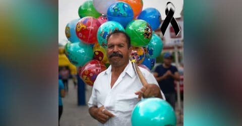 Cumplen el último deseo de un humilde vendedor de globos regalando toda su mercancía