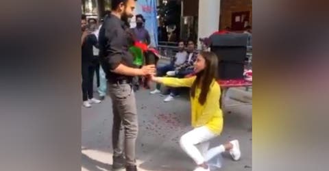 Le propone matrimonio a su novio en la universidad y terminan expulsados por el vídeo difundido