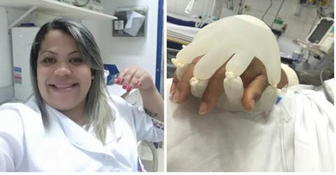 Una enfermera le ofrece «la mano de Dios» a la paciente que le pidió que no la dejara morir sola