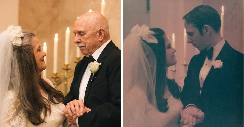 Sobrevive al cáncer y celebra su boda 50 años después de casarse por primera vez