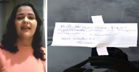 La nota de una joven estudiante en su vehículo deja a un conductor completamente paralizado