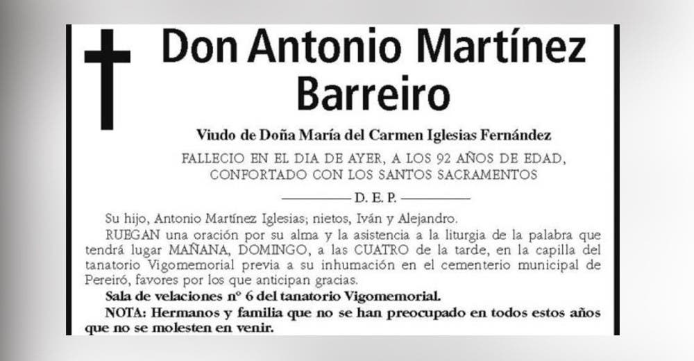 Antes de morir deja un contundente mensaje en su obituario advirtiendo a su familia Antes de morir deja un contundente mensaje en su obituario advirtiendo a su familia