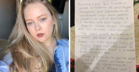 Dejan una carta en la puerta de su apartamento reclamando por su vestuario y comportamiento