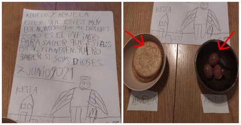 Niño de 7 años escribe una carta a sus abuelos fallecidos para saber si ahora son dioses